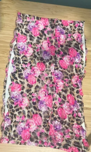 PINK Victoria's Secret M/M Leopard Floral Lace Bandeau Bralette Strapless thumbnail 1