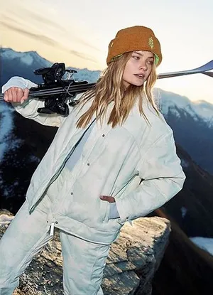 Free People Movement Bunny Slope Printed Puffer Mountain Mint Sage Medium NWT thumbnail 1