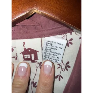 Women's Sz M Medium Quilted‎ Burgundy Jacket Homegrown Fisherman's Button thumbnail 2
