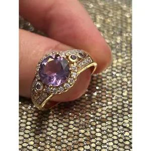 925 sterling silver gold tone ring band size 8 g24 4.34g thumbnail 6