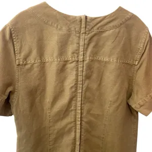 J. Crew‎ Lace up V-Neck Canvas Short Sleeve Khaki Midi Dress Safari Summer 10 thumbnail 7