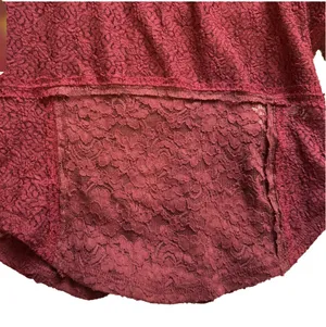 NWT Free People Burgundy Lace Long Sleeve Top M thumbnail 17