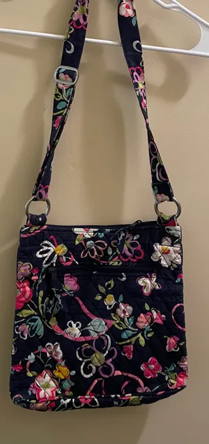 Retired Vera Bradley Hipster Crossbody Purse Bag Ribbons Pattern Breast Cancer thumbnail 2