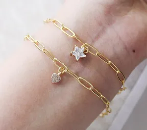 CZ Start Charm Bracelets, delicate Bracelets Gold thumbnail 3