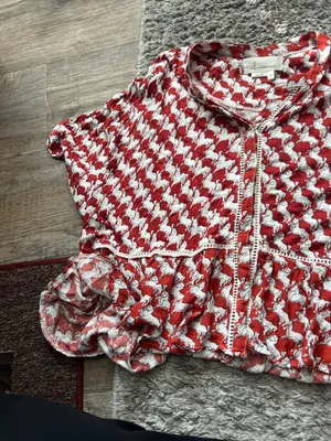 Anthropologie oversized XS horse print blouse thumbnail 4