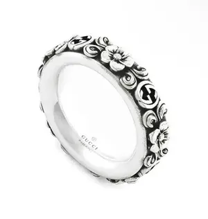 Interlocking G Flower Ring AG925 thumbnail 1