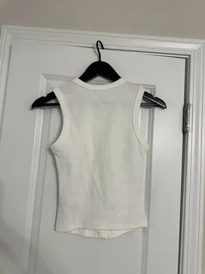 EDIKTED Basel Button Up Tank Top in White Size X-Small thumbnail 6