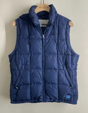 Abercrombie & Fitch Vintage Puffer Vest Blue Quilted Hooded Women’s Y2K thumbnail 1