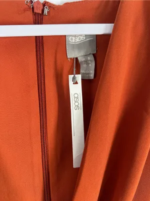 ASOS Twist & Drape Midi Dress in Rust Orange thumbnail 3