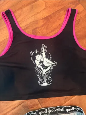 Betty Boop Two Piece Matching Pajama Set Tank Boxer Short Combo Size Medium thumbnail 6