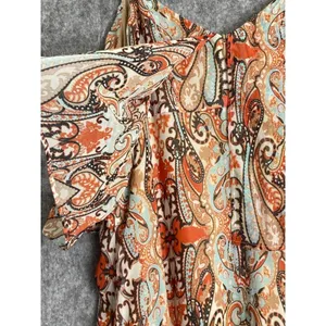 Vintage Tanner 100% Silk Paisley Slip Dress Size 2 Orange Brown Boho thumbnail 7