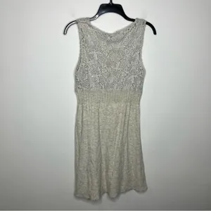 Anthropologie knitted &‎ knotted wool Blend dress gray tan women's size small thumbnail 7