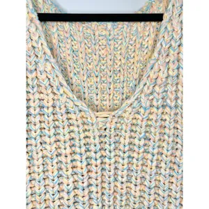 Free People‎ Hoopla Boxy Tank XS Pastel Multicolor Chunky Knit Boho Oversized thumbnail 6