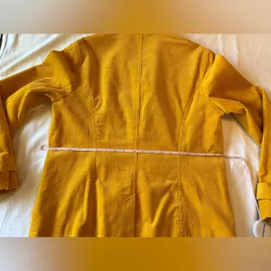 Liz Claiborne Yellow Corduroy Double Breasted Pea Coat Jacket Size L EUC thumbnail 6