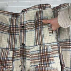 Vigoss Plaid Faux Shearling Collar Crop Trucker Jacket Size M thumbnail 13