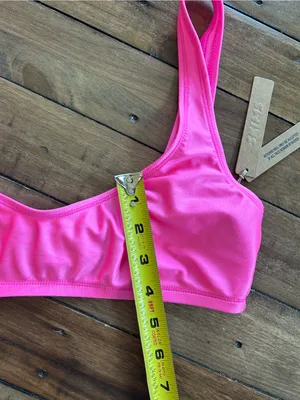 NWT Skims Scoop Neck Shiny Pink Taffy Bikini Top S thumbnail 7