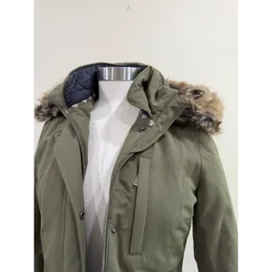 Barbour Elper Waterproof Parka Jacket Olive Green Faux Fur Hood US 4 thumbnail 4