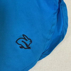Rabbit Running Shorts Womens Large Blue Navy Pockets Built-in Liner USA Made thumbnail 4