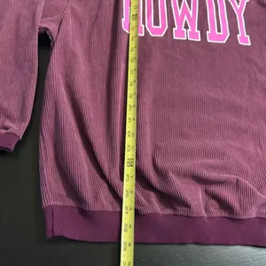 One‎ Eleven North Purple Howdy Corduroy Sweatshirt Womens Large Graphic Pullover thumbnail 2