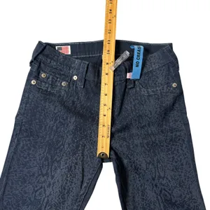 True Religion Womens Skinny Jeans Navy Blue Snakeskin Animal Print Size 28 USA thumbnail 6