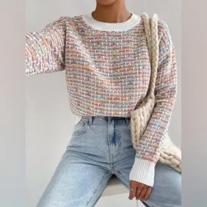 SHEIN MOOSTA Space‎ Dye Colorful Drop Shoulder Sweater thumbnail 8