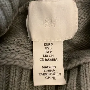Oversized High Neck Turtleneck Woven Sweater in Blue/Gray - Size S Small thumbnail 5