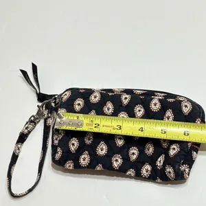 Vintage Paisley Vera Bradley Wristlet Black Quilted Made In USA thumbnail 8