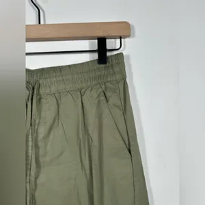 Abercrombie & Fitch Cargo Pants Olive Green Wide Leg Drawstring Waist Size Small thumbnail 6