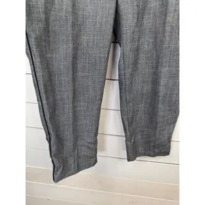 Old Navy Grey Flat Front Dress Trousers Black Side Stripe Modern Size 14 Pants thumbnail 5