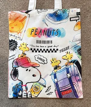 Peanuts Snoopy Graphic Bag Watercolor Image Happy “this has been a good day” thumbnail 1
