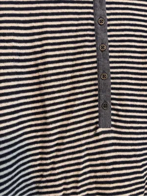 Anthropologie Postmark Navy Blue Striped High Slit Henley Tunic Top Midi Dress thumbnail 6