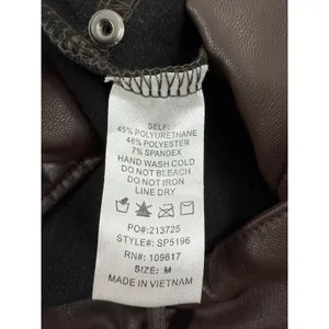 Shinestar Womens Brown Faux Leather High Rise Tapered Pants Size M SP5196 thumbnail 8