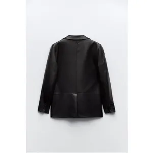Zara faux leather menswear style blazer BLOGGERS FAVORITE!! thumbnail 5