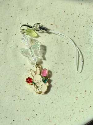 Handmade y2k cute fairy rabbit phone charm/bag accessory/car display/strap🌟🎀🐇🌷 thumbnail 4