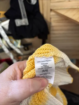Time and Tru Yellow and Cream Crewneck Knit Sweater XL thumbnail 4