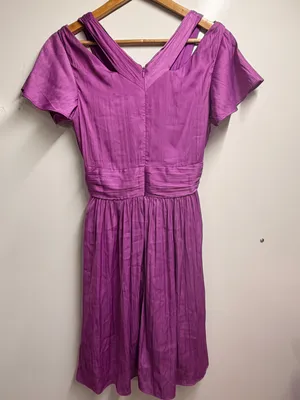 Anthropologie Deep V-Neck Vibrant Mini Dress in purple size 0 women’s thumbnail 8