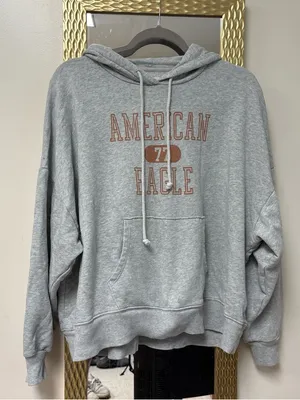 American Eagle Light Gray Hoodie with White Label thumbnail 1