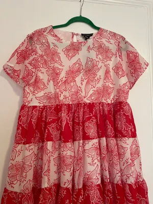 Wednesday Girl mini smock dress with tiers in contast paisley print thumbnail 7