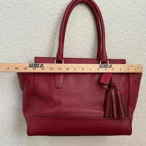 COACH 19890 Dark Red Leather Legacy Medium Candace Carryall Tote Shoulder Bag thumbnail 11