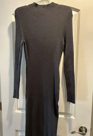 H&M Dress Sweater Grey Turtleneck thumbnail 1