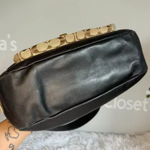 y2k COACH Black Brown Khaki Signature Legacy Flip Turnlock thumbnail 5