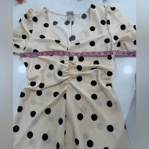 a new day Beige and Black Polka Dot High Low Dress thumbnail 5