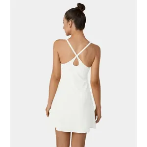 Halara Patitoff Flow Pet Hair Resistant 2-in-1 Flare Dress-Wannabe White M thumbnail 2