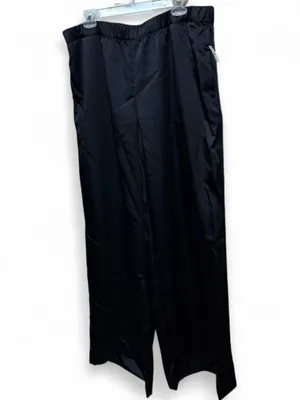 A New Day High-Rise Satin Wide Leg Pants Black Size Large Pockets thumbnail 4
