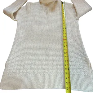 Theory Wool Oversized Turtleneck Tunic Sweater Womens Small Ivory Chunky Knit thumbnail 10