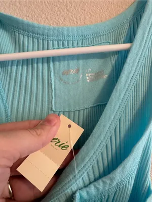 NWT aerie Ribbed Tank Top - Light Blue thumbnail 2