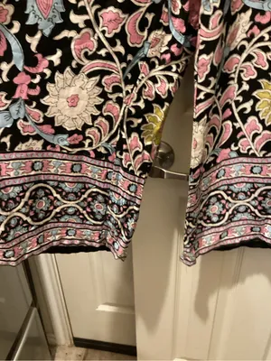 Cynthia Rowley Black Floral Wide-Leg Pants thumbnail 2