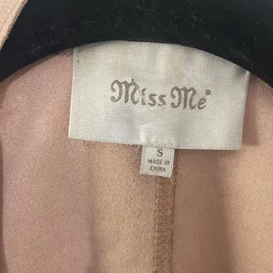 Miss Me Jacket Women Small Beige Crop Faux Suede Criss Cross Lace Up Fairygoth thumbnail 5