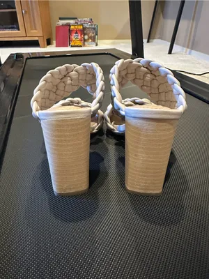 Steve Madden Braided Double-Strap Heeled Sandals — Cream thumbnail 3