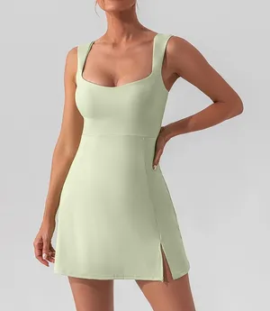 Oh Polly Light Green Square Neck Mini Dress Size Us6 92% Modal 8% Elastane thumbnail 1